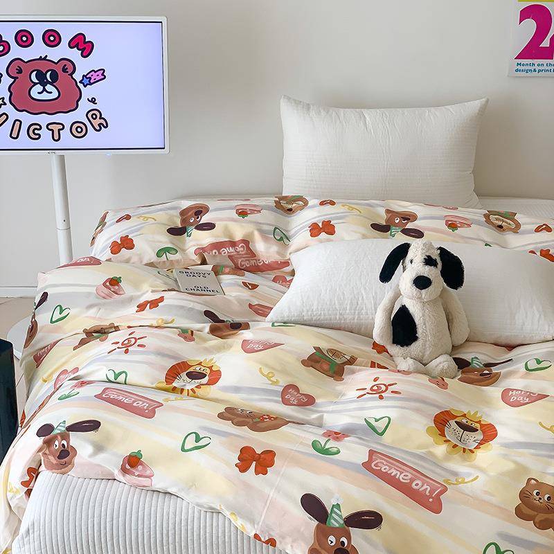 爱卡通c全棉单品被套小清新纯棉宿舍双womi单人人被罩被单20可0*2