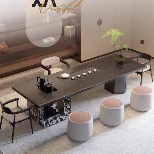 设计师简约现代实木泡茶桌烧水一体公司工作室接待高端创意茶台桌