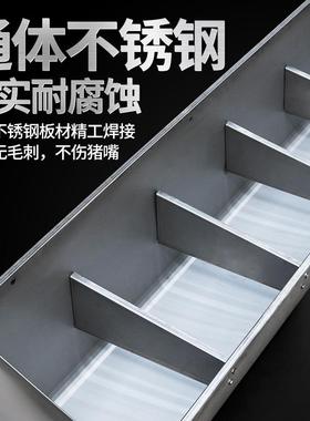 猪食槽长方形不锈钢大猪小猪保育PAV肥粥液育态料槽猪用长条喂猪