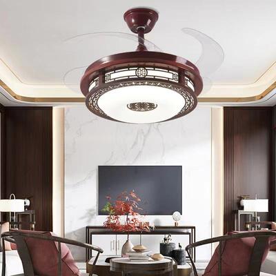 复古中客风厅隐形中式风扇国灯一361体静音全屋风扇灯灯套餐组合