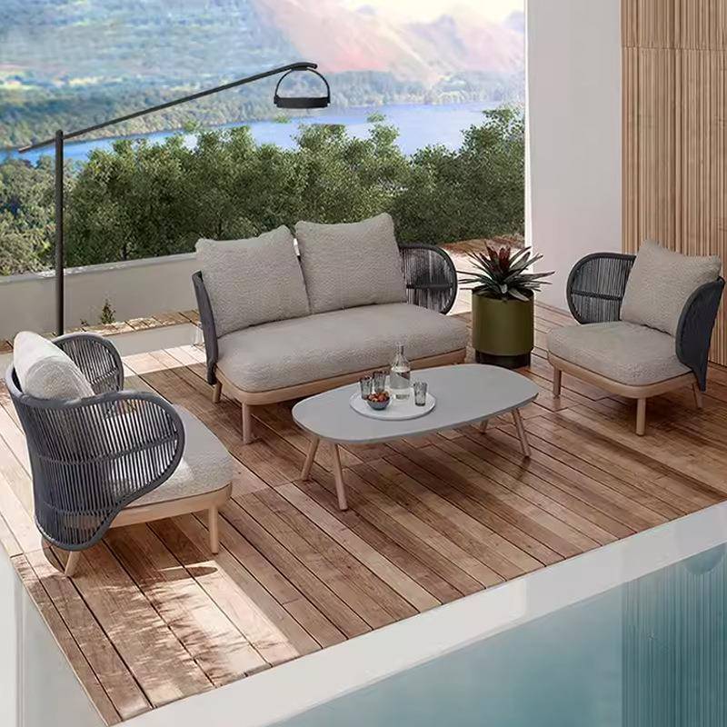 户外沙铝合金墅庭BO62-2院花园休闲绳编发组合室防外别编织水防晒