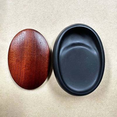 正品砚文台问心堂窝窝砚号画歙砚金星小楷砚台小磨墨锭书房四宝