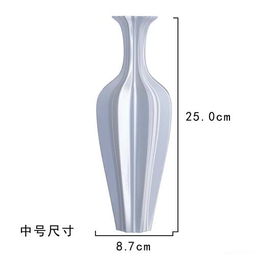 正品ZS筑梦印坊 柳叶瓶-3D打花瓶 轻奢摆件客厅白花器色家居装饰