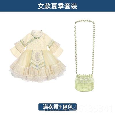 正品月三民族服装儿童洛塔旗三袍蓬蓬裙男女童广西族丽苗傣壮族演