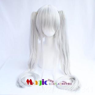 正品货 美女华少镜 篝之雾枝 双马尾款 萝莉 CO现S万假发 银白色