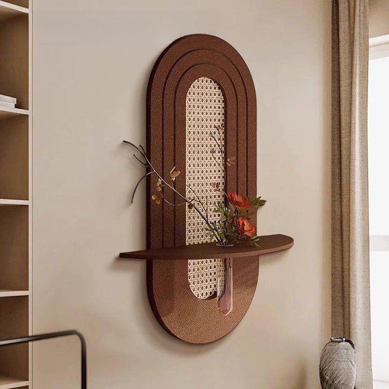 法式中古风砂岩立体装饰画免打孔墙上置物架客厅玄关走廊过道挂画