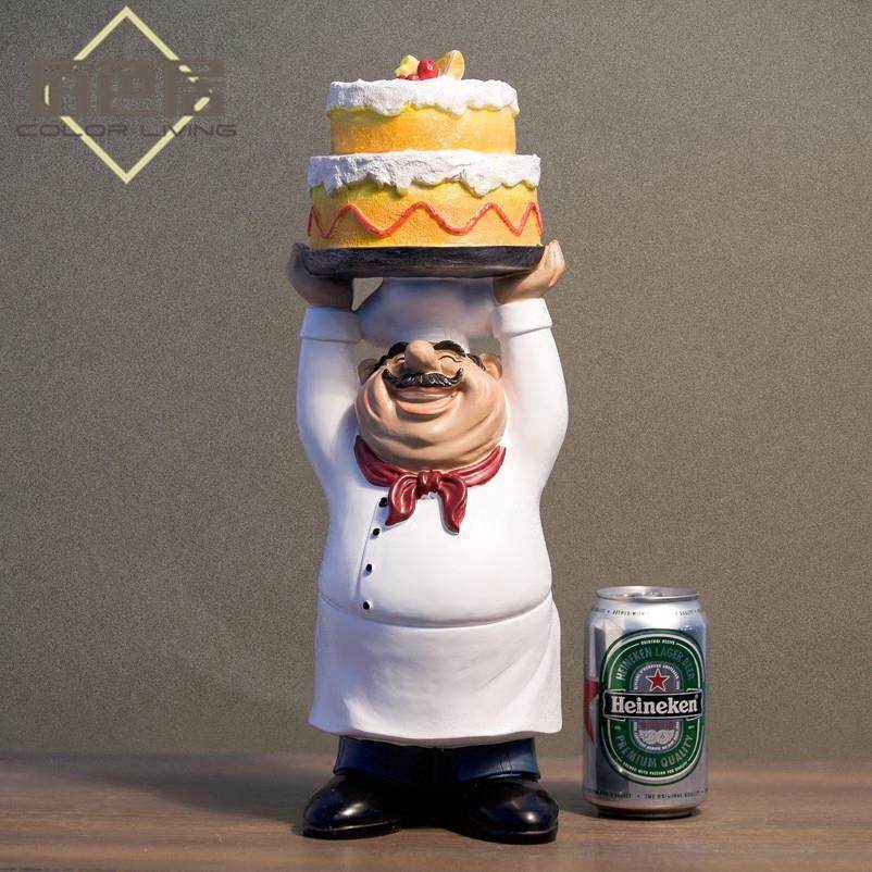 创意树脂工艺品厨师餐桌摆件时尚家居柜台桌面装饰品摆件道具摆设