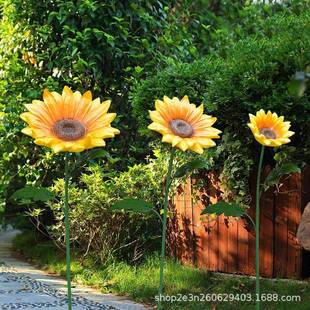户外园林摆件仿真植物花朵雕塑公园庭院玫瑰花向日葵菊花景观装 饰