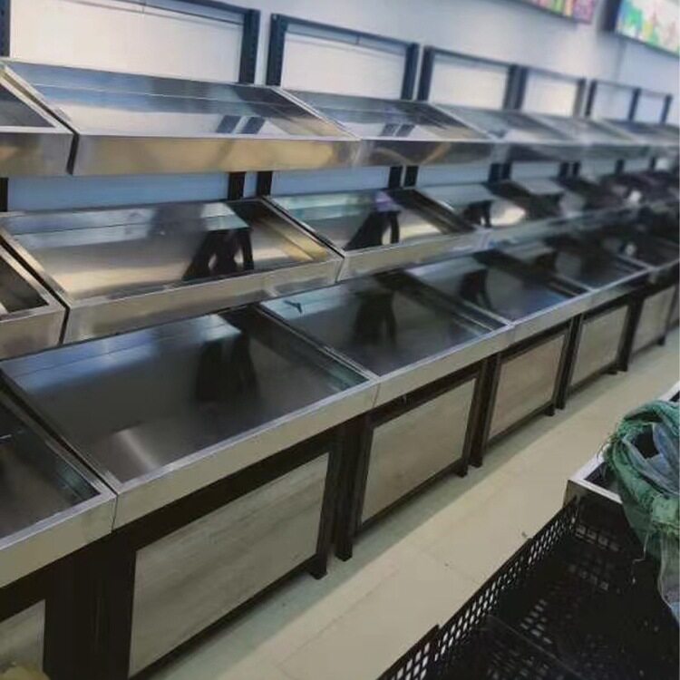 超市生鲜果蔬中岛多层陈列货架