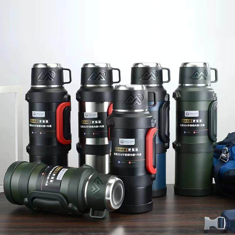 不锈钢真空车载多用壶304大容量保温壶便携户外运动旅行5L水壶