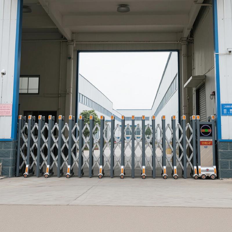 智能电动伸缩门坚固耐用工厂大门学校工地车库不锈钢防锈折叠门