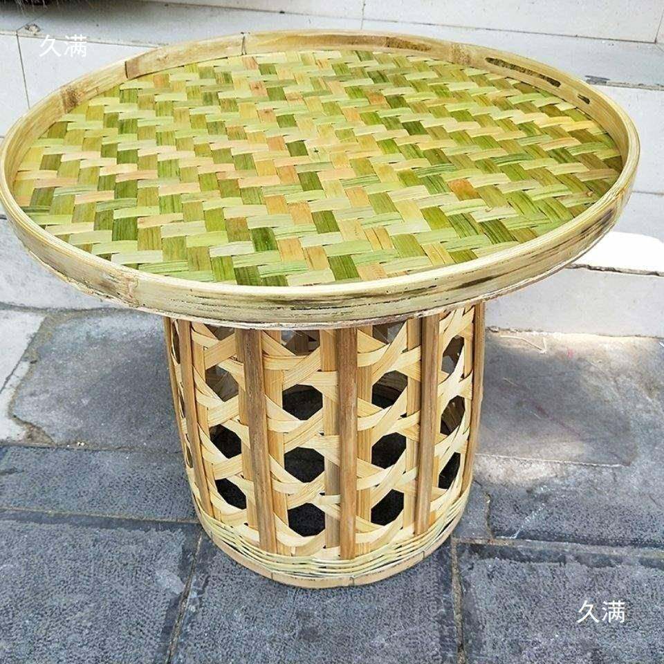云南傣特色饭桌手工艺朴竹编小圆桌子竹制茶桌居装饰品茶几其他