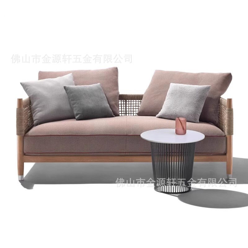 户外柚木沙发庭院防水防晒实木沙发室外花园露台休闲转角沙发组合