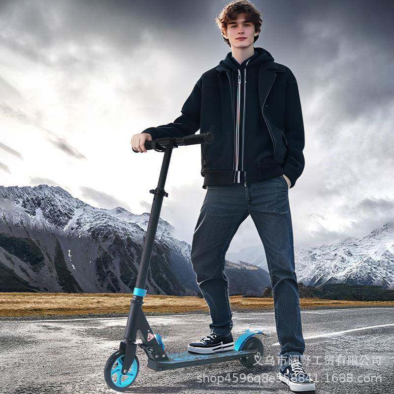 儿童电动滑板青少年两轮代步车成人可折叠三合一滑行车