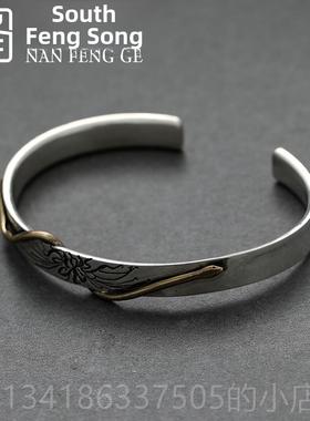 正品南风阁原创设计g灵魂侣手炼925纯2银情学生节日礼1物