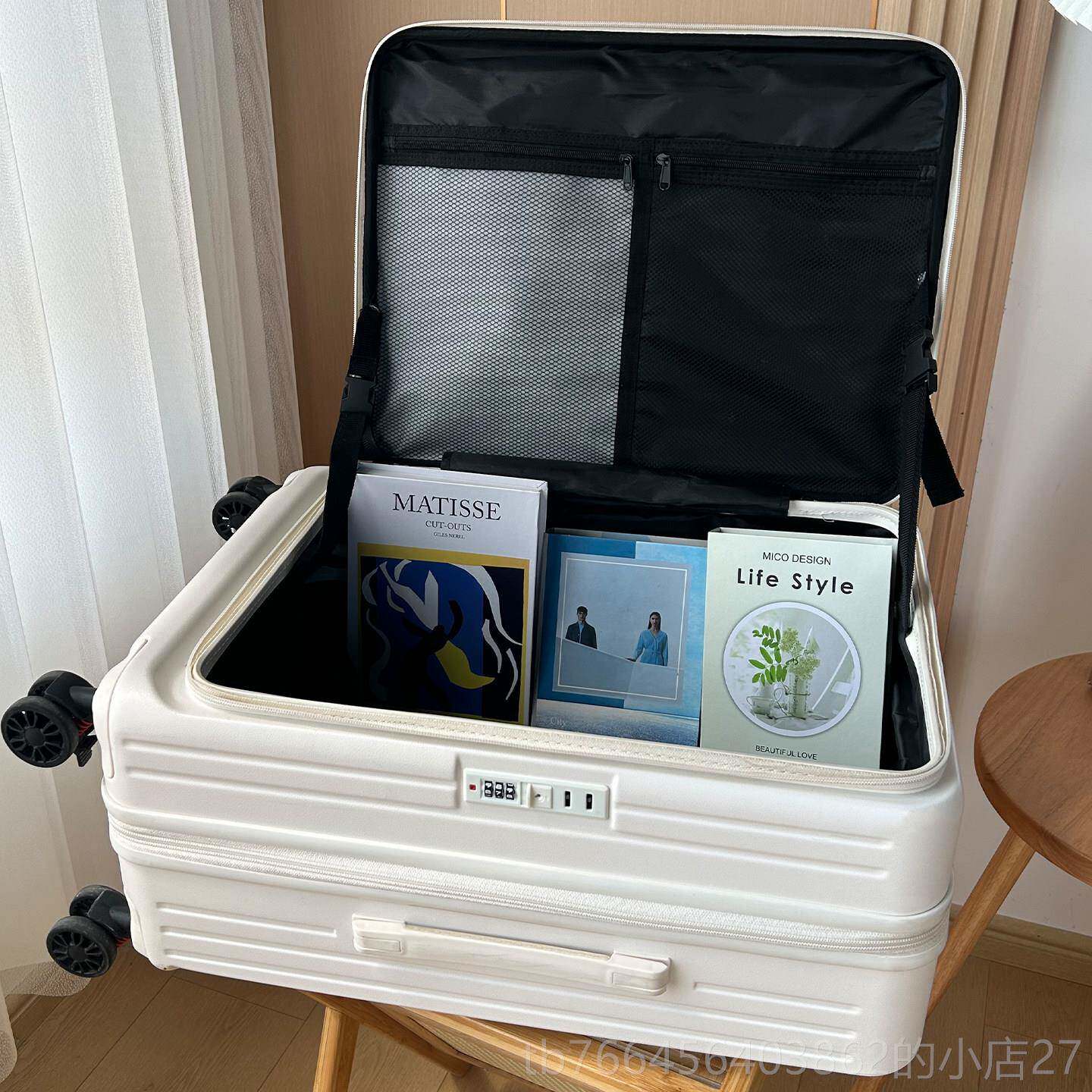 新款侧开行李箱拉杆箱女大容量可扩 容拉炼 炼款码20寸登机箱2025