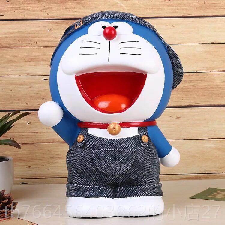 新款蓝创人意超面大号叮当猫成儿童存钱罐不怕摔胖子储蓄罐桌摆件