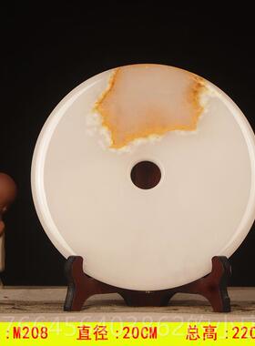 新款平安扣件天然玉客石创意家居摆关设中式厅办摆公桌玉盘玄工艺