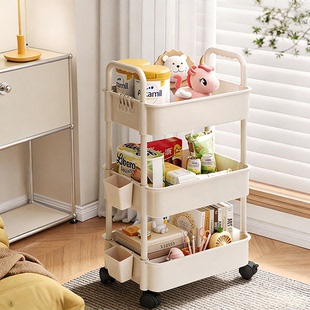 乐乐甄选B小推车置物架厨房浴室落地多层收纳储物架