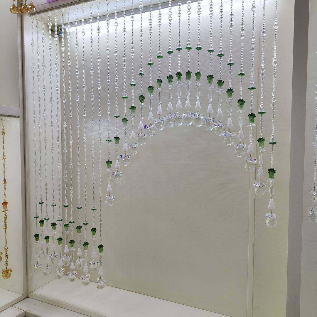 帘新款白色水晶珠门帘挂帘关种规格适10250399合卧室玄装多饰