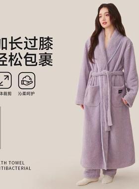 od/红豆浴袍女两件H套秋冬居家o睡比全棉吸水速干袍加厚2025SBF新