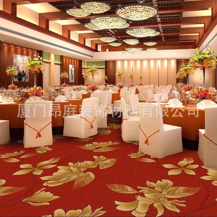 阻B1燃级印花地宴会毯厅地毯垫中国红喜庆AT120大厅地毯满铺对花