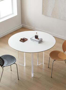 岩浮悬餐桌亚力圆桌腿小克户型家用饭桌现板代轻奢德84554利丰餐