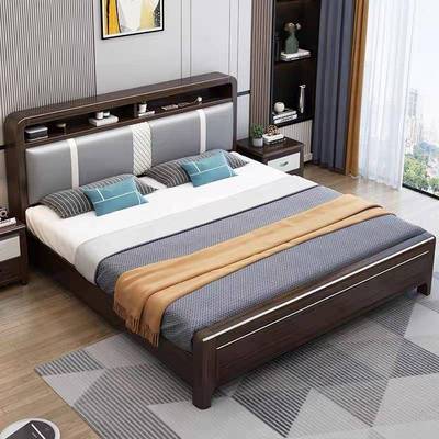 紫金约檀木实木床DYB.8米双人床现代简软储包实1木床1.5主卧物婚