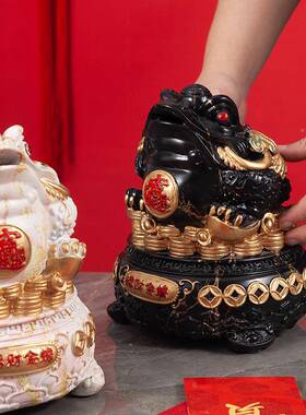 中式金蟾存钱罐客厅前家聚富储蓄罐台招财摆件蟾店铺蜍公居A042司