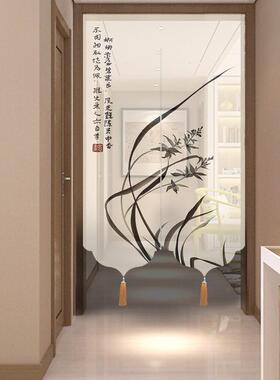 门帘花唯美古清风雅客厅日式玄厨关中国67105049风布帘挂帘防水兰