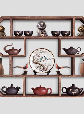 阁博古架多16524宝架中式墙壁挂式茶架置物墙古董展挂示柜