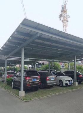 结光伏车棚阳光板钢架车棚钢膜构小区p一63182新停场汽车棚能车源