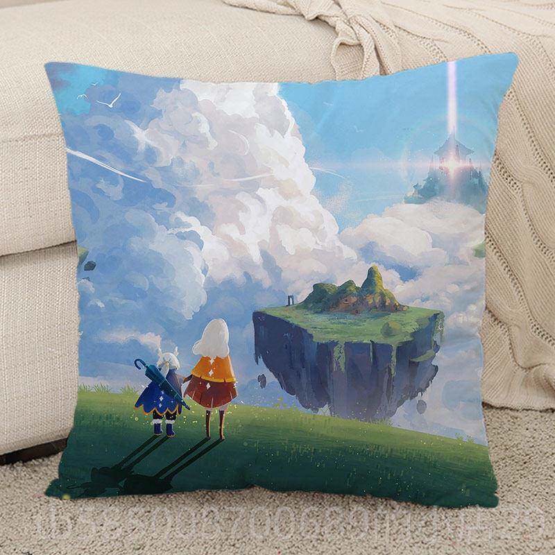 新款Sy师光遇周边抱枕定制k靠垫巫平菇卡卡白鸟螃蟹动漫 二次元靠