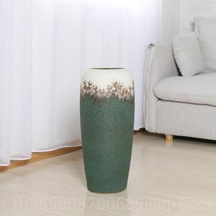 新款覆古旧花花瓶陶瓷干大瓶落怀地花式插花酒店房子客厅陶罐装饰