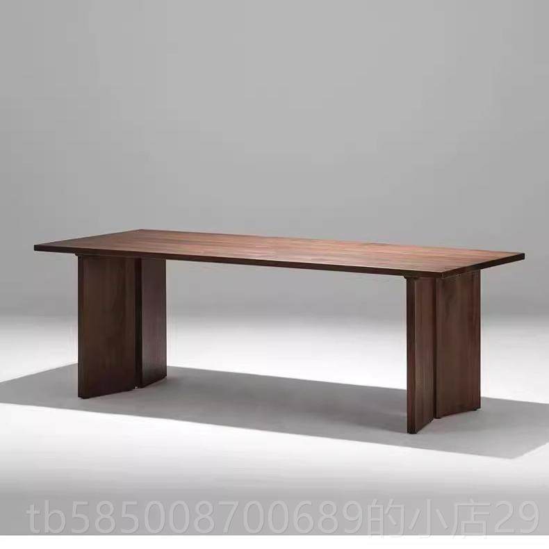 新款中风纯实餐木桌白蜡木寂古风桌子家用饭桌长方形大侘板桌洽谈