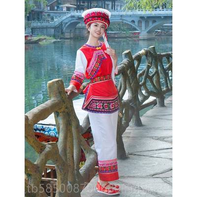 新款新款白族服人金成女装刺绣少数花民族演出服饰男装云南装古城