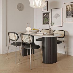 板岛台餐桌SAF现代轻奢简约轻大奢小户型岩家用家居法椭式 圆形