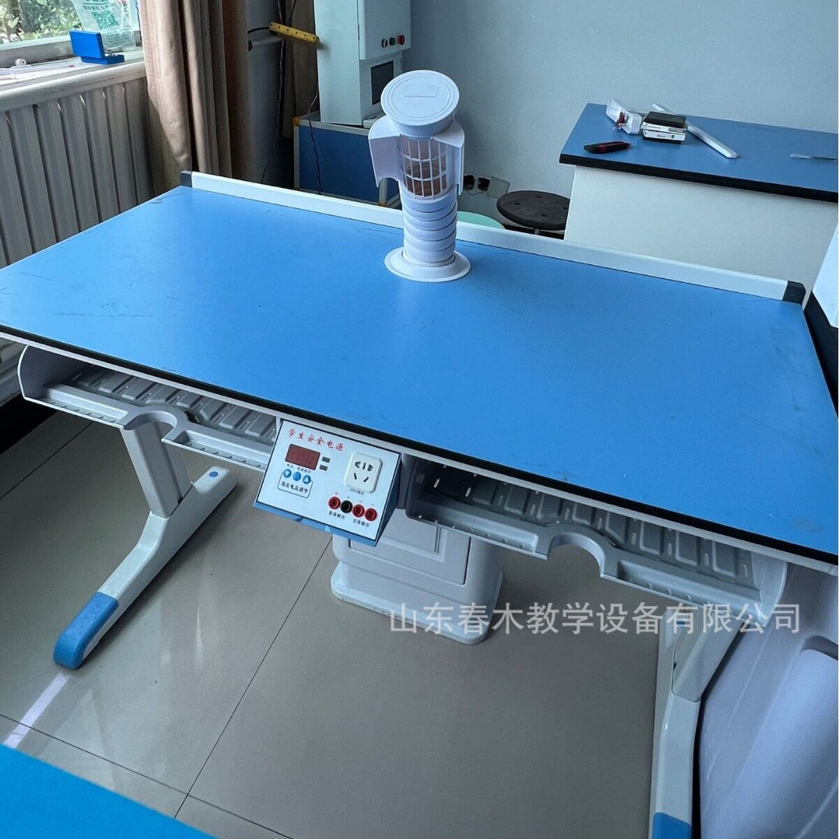 新型化学物理实验桌吊装铝塑学生实验台顶下通风科学实验室