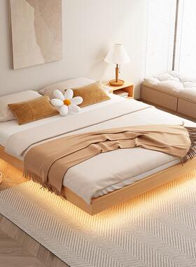 实木悬浮租床约现单代VFS1.5米双人床主卧出房用简榻榻米1米2人床