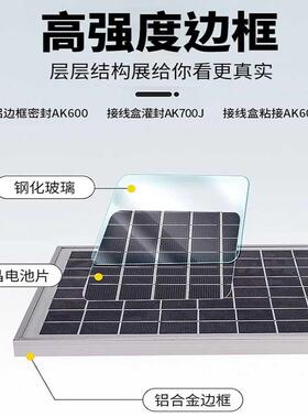 现货40组w150w太阳能发电板充电JUR板件家用-屋顶监控太阳能光伏