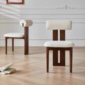 法式 06靠复中古风椅子家用实木白蜡木河马餐椅设计椅师椅子高