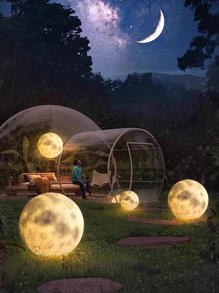 户外防水月球灯太阳能庭院草坪景观装饰月亮星球灯别墅花园氛围灯