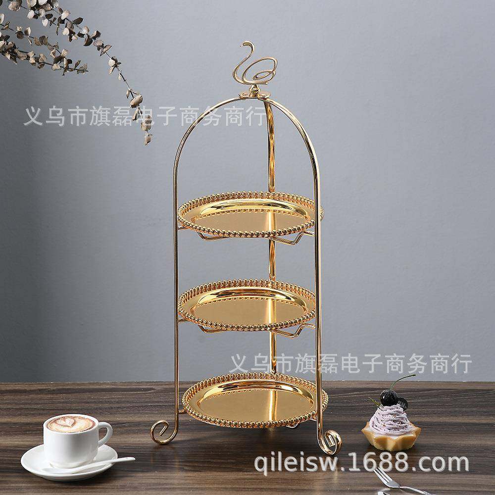 欧式多水层甜品台天鹅层三盘层OZU蛋糕餐厅家居点心果下两午茶托,餐饮具,盘,淘宝优惠券,粉丝福利购,淘宝优惠卷