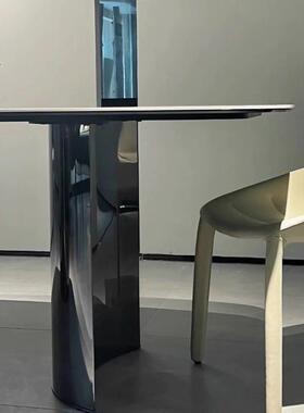 家用厅意客式轻DT8105C#奢用不锈钢岩板餐现桌设计师长方形代简约