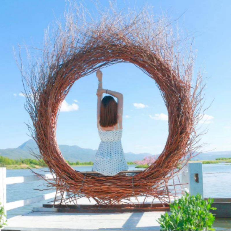 景户外打藤编鸟巢座椅秋千网红卡摆藤编造型件区农庄露营地公园编,商业/办公家具,商用藤编家具,淘宝优惠券,粉丝福利购,淘宝优惠卷