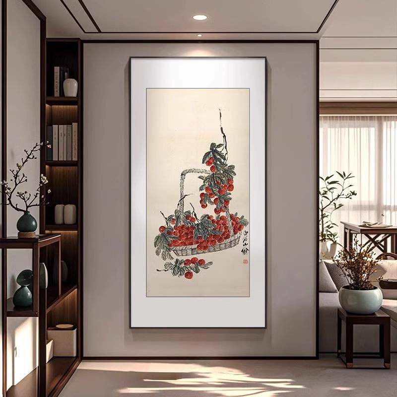 新中式入玄HLT-381关装饰厅画齐白石事事大吉走客挂画寓意好廊过