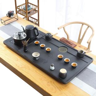 自天茶然整茶块乌金石茶盘全动乌金石茶一体具套装家用功夫电磁炉