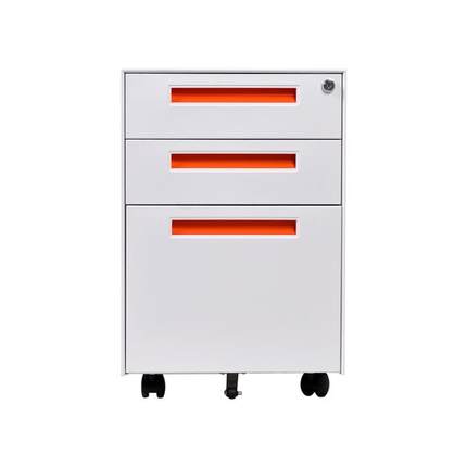 三抽动柜轮子桌下移动抽屉矮柜JY-09桌边钢活制活动柜带小柜推柜