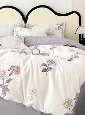 2025新款田全100纯棉四件套被套床单棉PHO床笠款春夏园花卉用床上