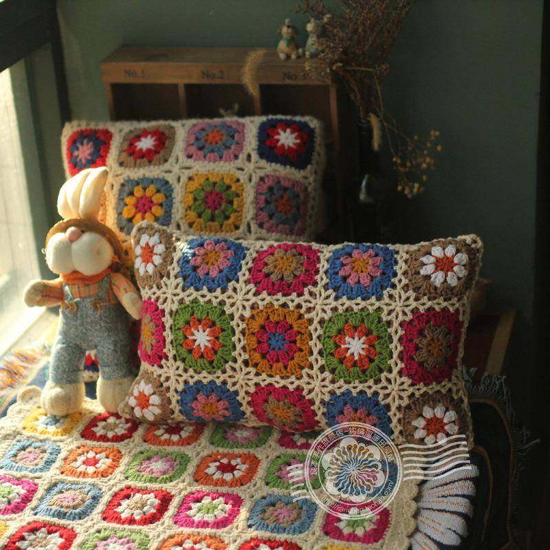 小人气热卖小雏菊长枕1008手勾文艺清新抱枕靠垫田园风情靠包腰枕